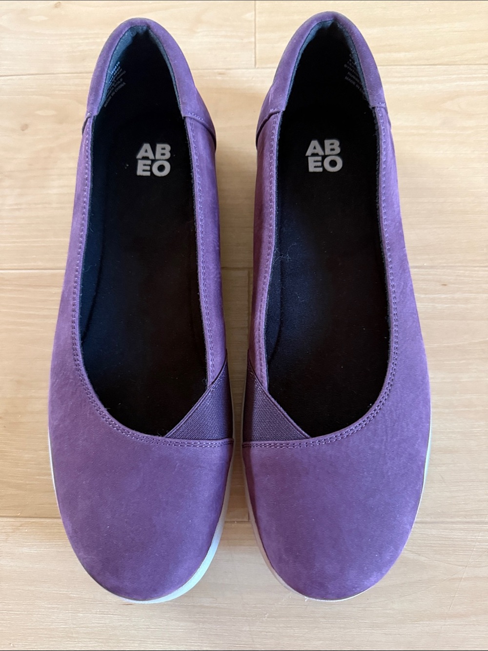 ABEO EMRIE PEW2210 LEATHER BALLET FLAT WOMENS SHOE COMFORT SLIP ON PURPLE SZ 10 - Picture 4 of 12